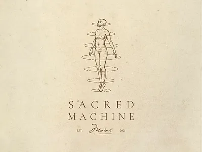 Sacred Machine anatomy body character draw esoteric female human illustration logo vintage woman