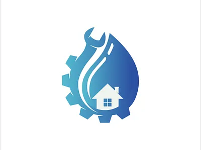 PLUMBING HEATING flat illustration logo plumber plumbing vector