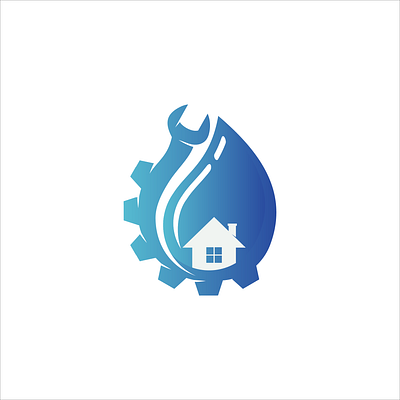 PLUMBING HEATING flat illustration logo plumber plumbing vector