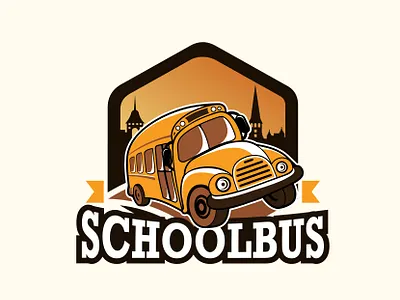 Schoolbus bus illustration logo school bus vector
