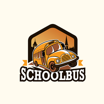 Schoolbus bus illustration logo school bus vector