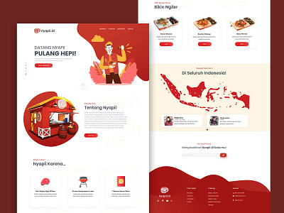 Landing Page Nyapii Fast Food app app design fast food fastfood food food illustration indonesian food landing page landingpage nyapii traditional food web web deisgn web designer web development website website builder website concept website design website templates