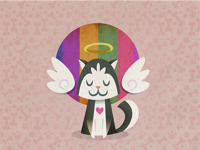 Kai and the Rainbow Bridge cartoon comic cute illustration retro design vector vectorart