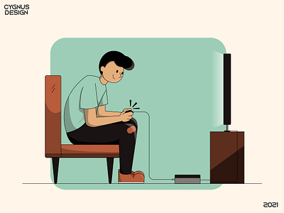 Boy Playing Video Games Flat illustration activity addict addictive cartoon character design entertainment gaming hobby home illustration joy joypad male playful playing playstation technology teenager videogames winning