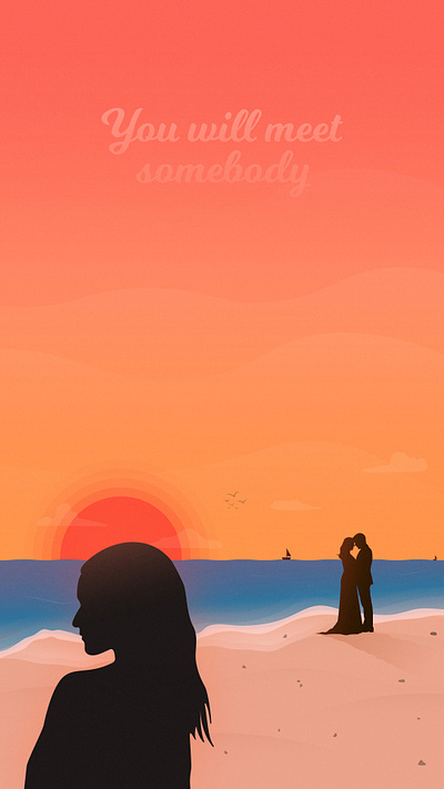 Jealous Girl and The Sunset art illustration illustrator love silhouette sunset