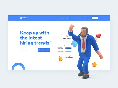 Recruit – Hero Banner banner hiring recruitment ui webdesign