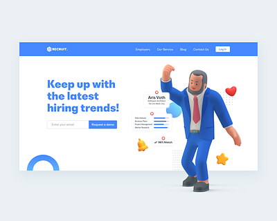 Recruit – Hero Banner banner hiring recruitment ui webdesign