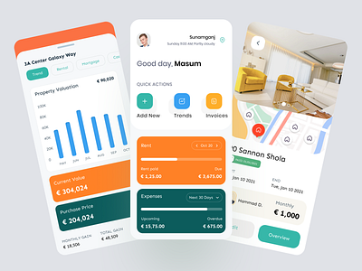 Property Management Mobile App admin booking dashboard investment mobile property management property owner realestate rent service tenants trends ui ux