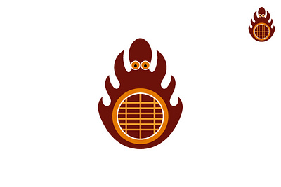 bbq or music bbq family music octopus octopus logo simple
