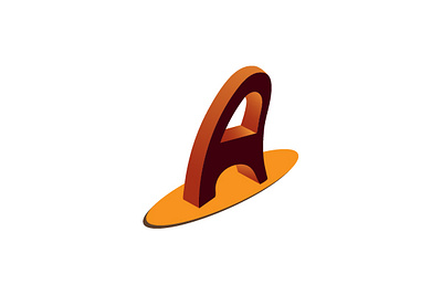 letter a surf hoby lettermark sea simple surf wave logo waves