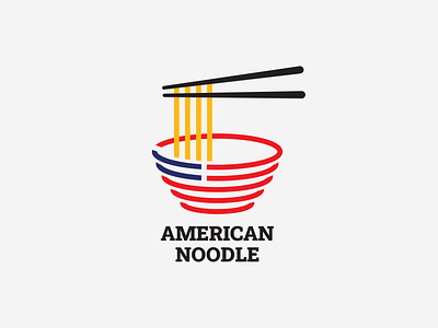 American Noodle Logo american noodle branding graphic design identity logo monoline noodle ramen