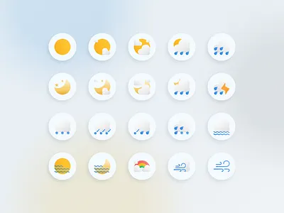 Weather Icon Set design icon icon design icon set rainbow sunny vector weather