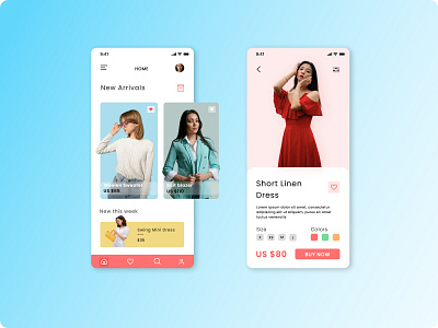 Clothing Store App Design Concept app clothing app e commerce app ui uidesign uidesing uiux ux