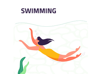 Swimming adobe illustrator art design flat graphic design illustration illustration art illustrator minimal vector