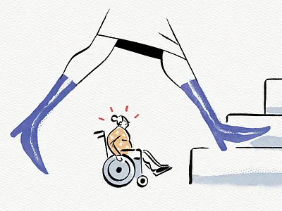 Bad design can spell trouble accessibility accessible disability disabled grandma heels inclusivity stairs wheelchair