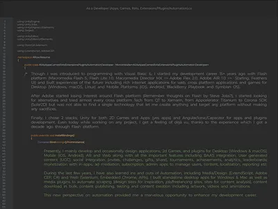 My Resume - 2nd Slide 2d games adobe android angular app development apps augmented reality backend cloud crossplatform desktop developer development ios macos mobile programming unity3d