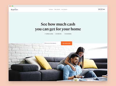 iBuyer landing page prototype v2 design typography ui uiux ux website