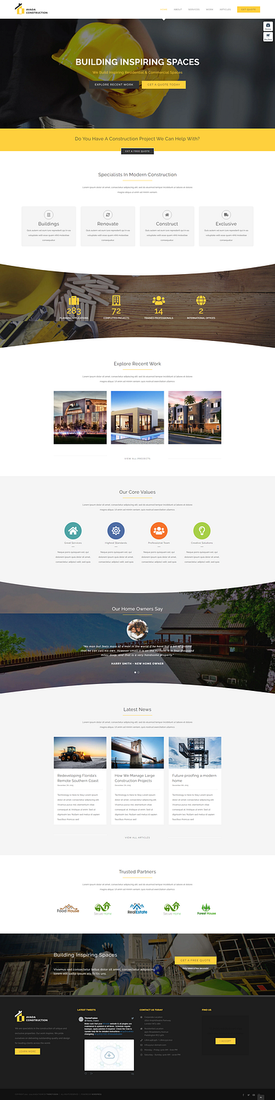 Avada Construction Wordpress Website Design construction website wordpress