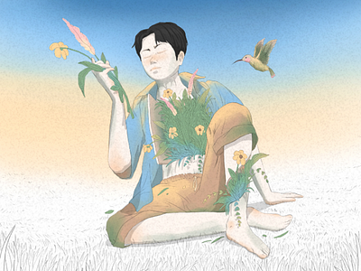 My flower art flower bird human
