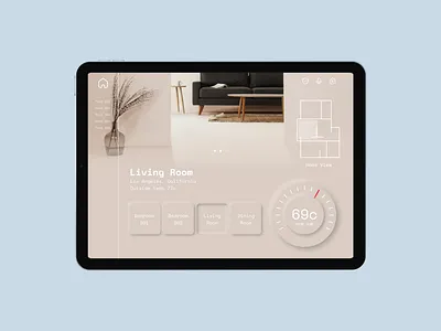 @home in helle app dailyui dailyuichallenge design design a day home monitoring home monitoring dashboard minimal neumorphic design neumorphism temperature control ui
