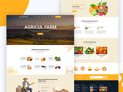 AgriculFarm - Agriculture & Organic Food PSD Template agriculture agriculture farmer dairy dairy farm eco eco farm farm farmers farming health organic organic food retail vegetables