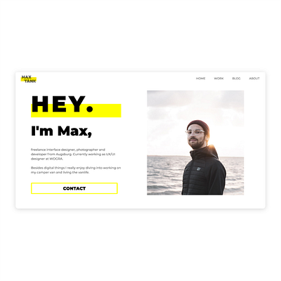 UI/UX Designer Portfolio Website Design black design landing page landingpage modern portfolio portfolio website simple ui design uidesign uxdesign website website concept white yellow