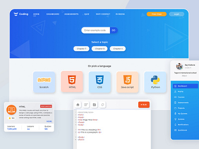 E-learning Dashboard-UX/UI Design app app designer best shot classroom coding course dashboad dashboard ui design designer education education app icon live online online course ui uiuxdesign uxui website