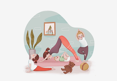 yoga time art book book illustration children children book illustration girl illustration illustrator love procreate