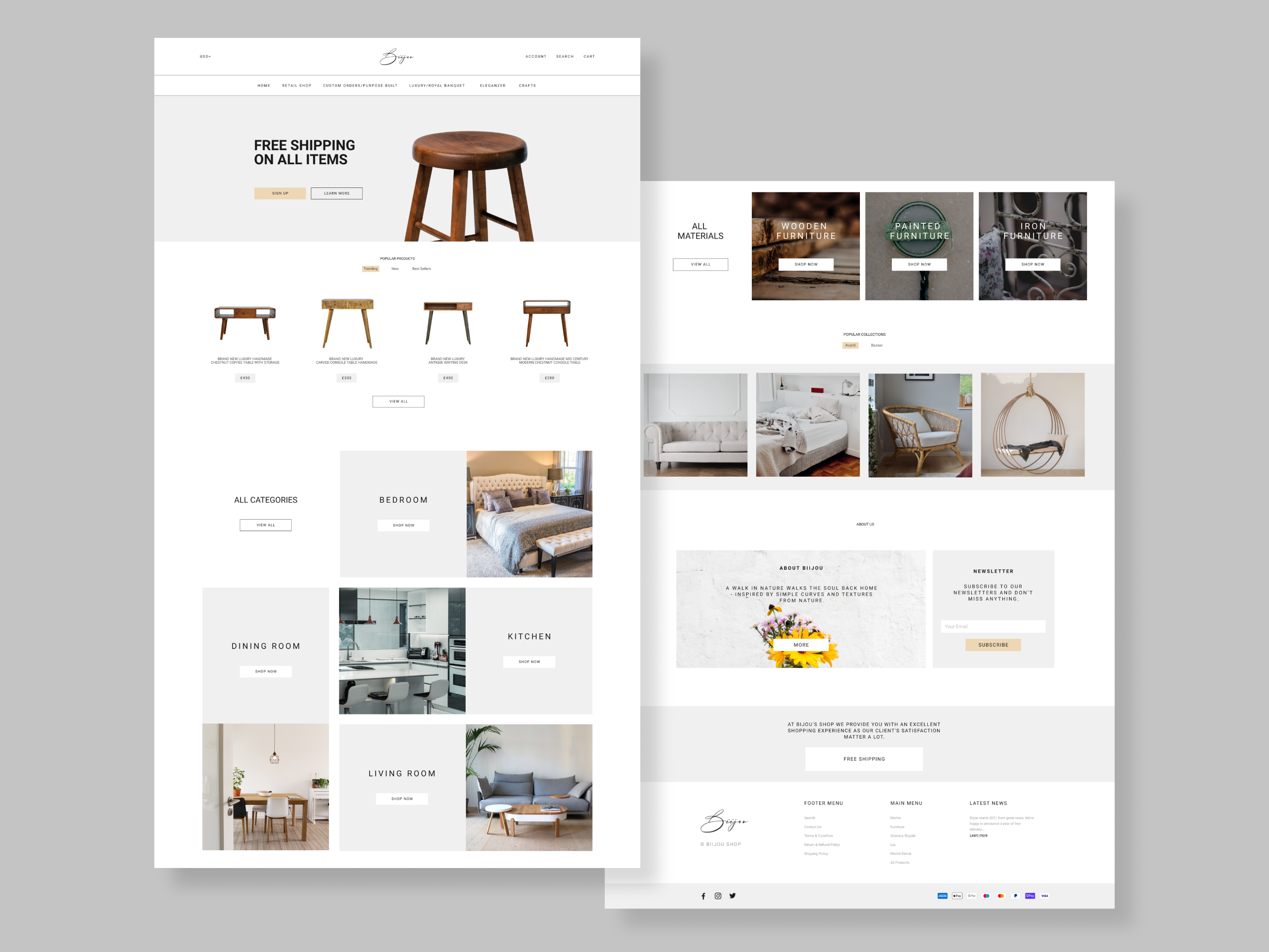 Example of Furniture Online Store Design