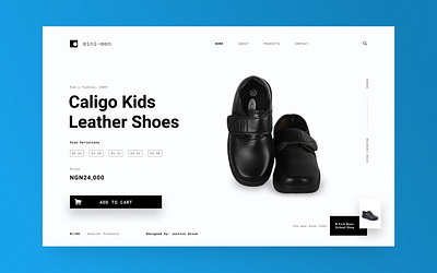 Mini men | Shoe Shopping Page design figma figmaafrica minimal nigeria ui ux