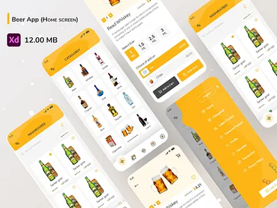 Beer App (Home screen) alcohol beer branding brandy clean creative design dribble drinks e commerce flat jin minimal rum trandy ui ux vodka whisky wine