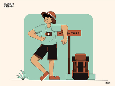 Go to Vacation Flat Illustration adventure bag design flat holiday illustration journey lifestyle passenger summer tourism transport travel trip vacation