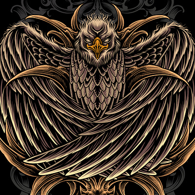 eagle ornament art artwork design drawing graphic graphic art illustration illustrator ornament