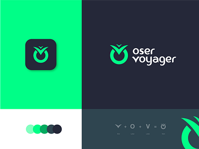 Oservoyager brand design blog brand brand identity branding logo design logotype newsfeed o letter logo oser travel travel agency travel app travel blog trike trip trip advisor trip planner v letter logo voyage voyager