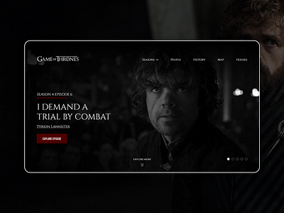 Tyrion Lannister - Game of Thrones design game of thrones got ui uiux uiuxdesign ux webdesign