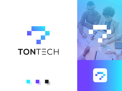 tech logo mark abstract brand identity branding data visualization database gradient logo agency logo design modern design modern logo morden t letter t letter logo tech tech company tech logo techno technology technology logo typogaphy