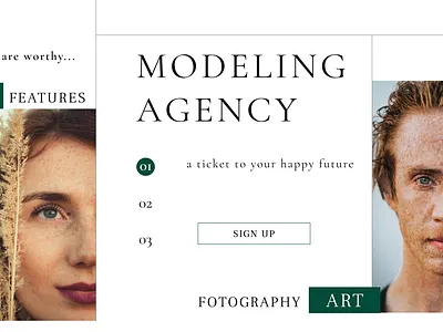 Modeling agency branding design minimal ux website