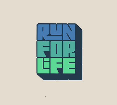 Run For Life blue green hand lettering hand lettering illustration ipadpro lettering letters logo procreate run running type typography