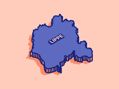 Lippe - Germany illustration isometry lippe map minimal vector