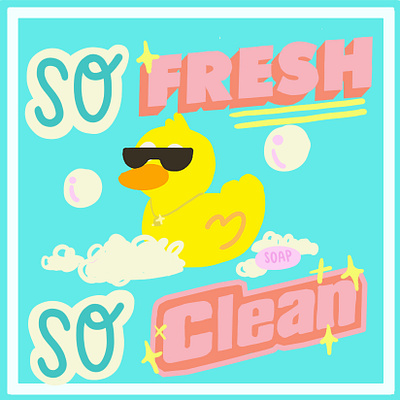 So Fresh So Clean background character design color font design illustration product design