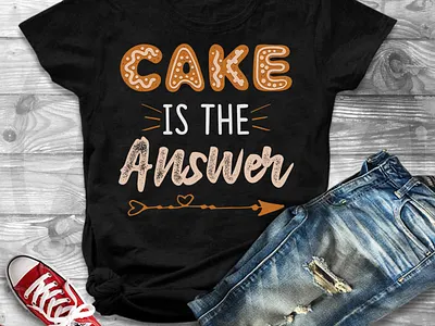 cake is the answer design shirt animation branding design icon illustration illustrator logo minimal typography ui ux vector