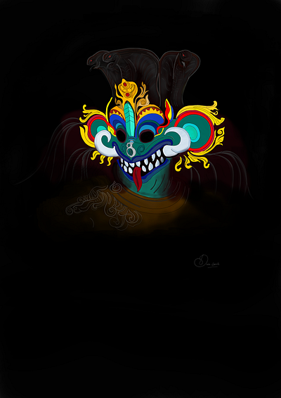 Traditional Raksha mask creative design design digital art digital illustration digital painting illustration