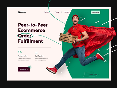 Courier Delivery Website Header Exploration 2021 company courier delivery design exploration header landingpage logistics order pickup product request sender service tracking trend ui ux website