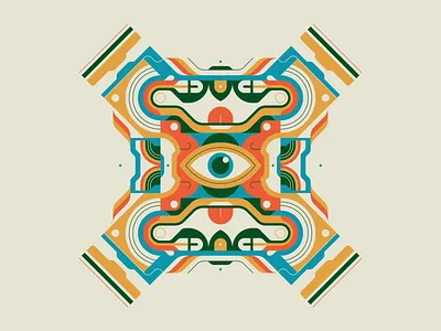 Open Eye Signal 70s abstract centered design eye illustration loop looping motion design motion graphics palette rhox symmetry typetopia vintage