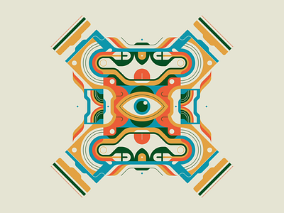 Open Eye Signal 70s abstract centered design eye illustration loop looping motion design motion graphics palette rhox symmetry typetopia vintage