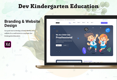 Dev Kindergarten Education Template Free Download clean design dev devdesign free interaction landing login new page preschool school signup studio ui ux video website webui