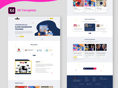 Online Learning & Support Landing Page Design best design best shot branding color dribbble best shot illustration landingpage learning app logo template trend uidesign uikits uiux web webdesign website webtemplate wireframe wix