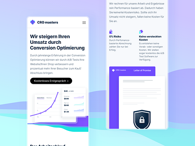 Mobile Landingpage for CRO masters branding colorful conversion conversion rate interface landingpage ux webdesign website