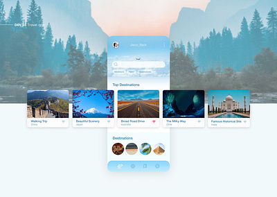 Travel app adventure app app design clean daily ui design design app destination interface minimal mobile travel travel app travel app design travel app ui travelling ui ui design ux uxui