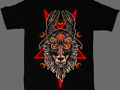 Available artwork band merch clothing design dark art dark artist dark illustration goat horror art horror design illustration macabre merch design satan satanic sebrodbrick symbolism t shirt design